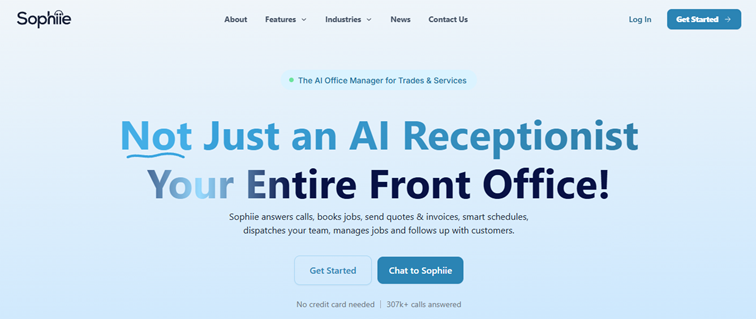 Sophiie AI Best for Trades and Field Service BusinessesÂ