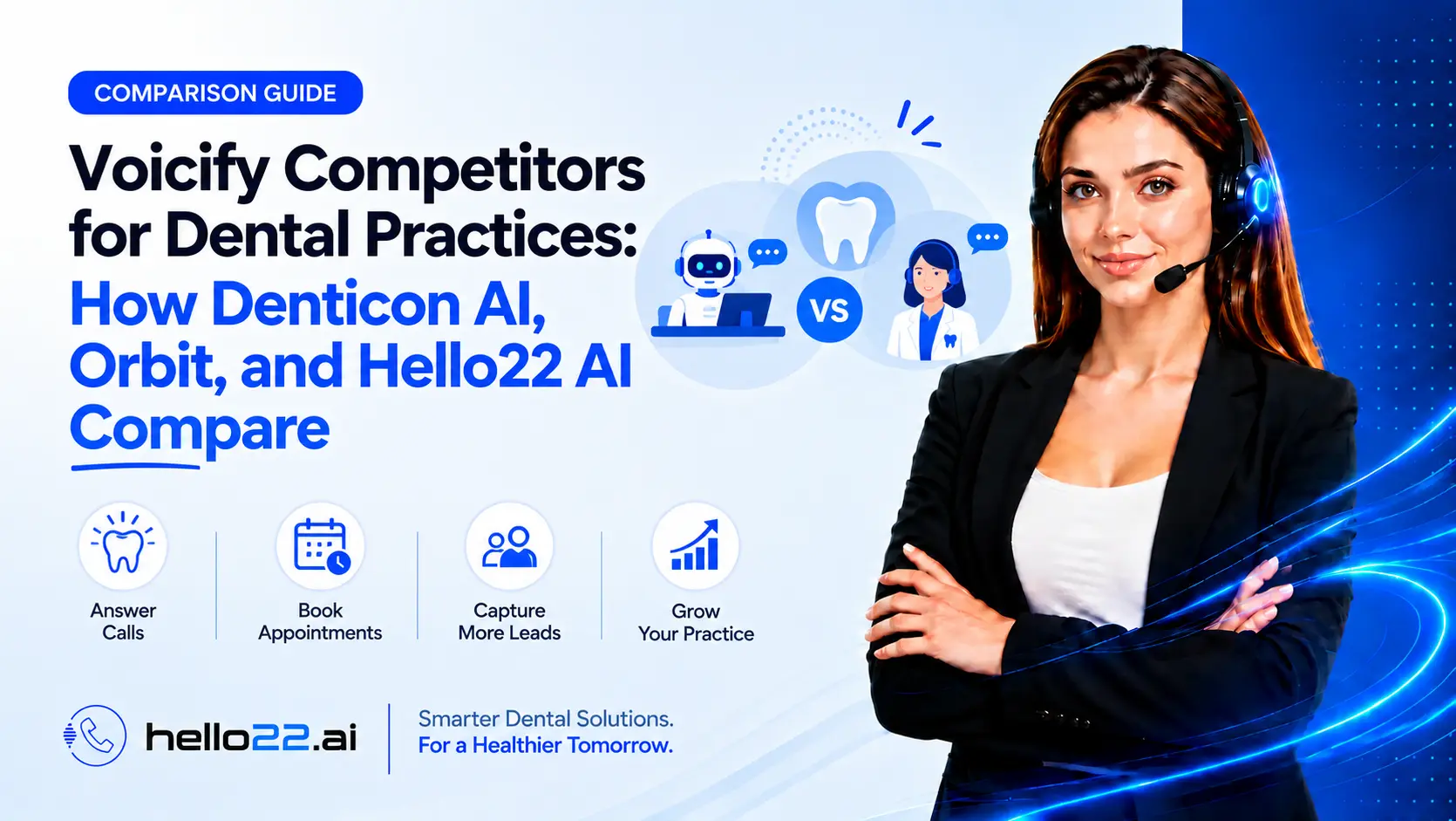 Voicify competitors for dental practices compared with Denticon AI, Orbit, and Hello22 AI