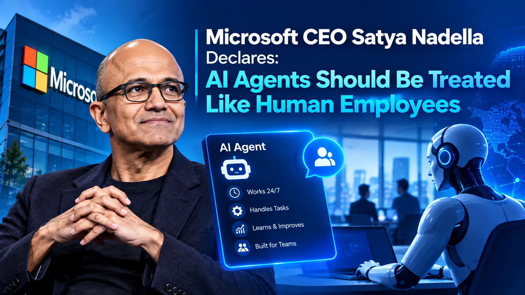 Satya Nadella says AI agents should be treated like human employees